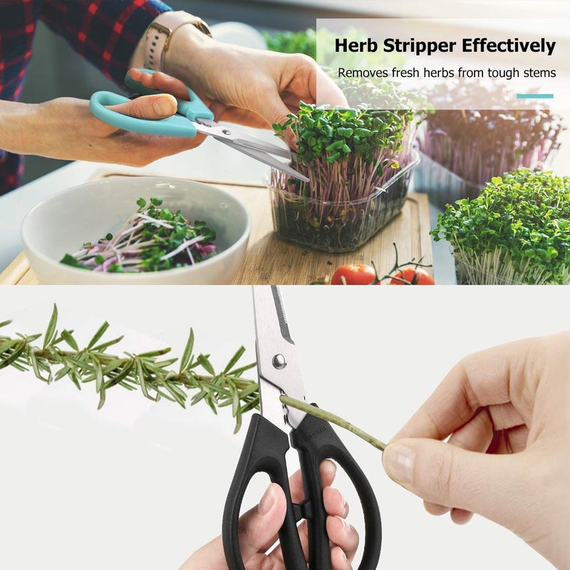 iBayam Kitchen Shears Scissors, iBayam 3-Color Stainless Steel Dishwasher Safe Food Scissors for Herbs Chicken Meat Poultry Fish BBQ, 8 Inch Utility Cooking Scissors for Women Men with Small Hands - Image 5